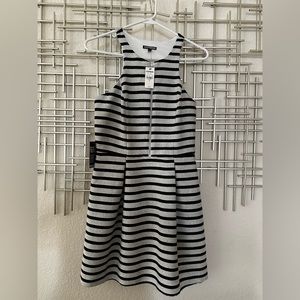 NWT Express Black & White Stripped Mini Dress sz 6